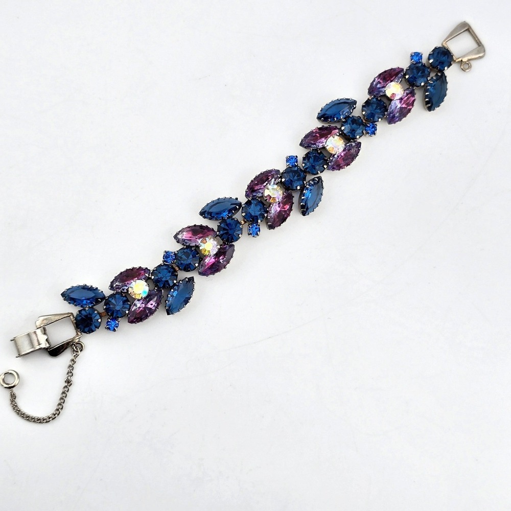 Vintage Julianna D&E Navette AB Rhinestone Link Bracelet